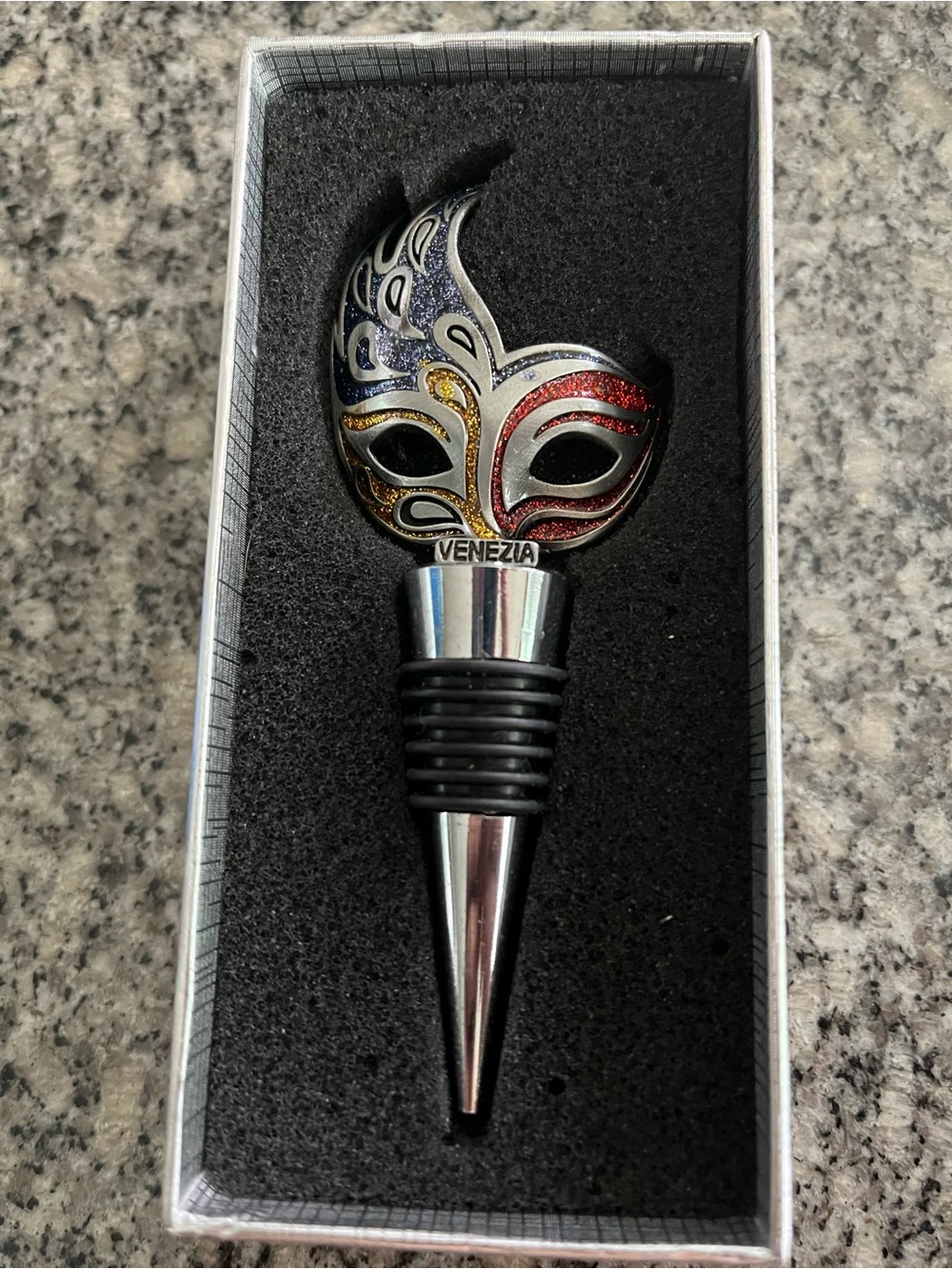 Venezia Multicolor Venetian Mask Wine Bottle Stopper